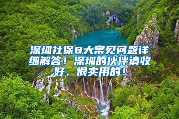 深圳社保8大常見問題詳細解答！深圳的伙伴請收好，很實用的！