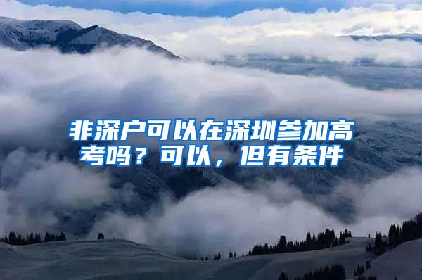 非深戶(hù)可以在深圳參加高考嗎？可以，但有條件