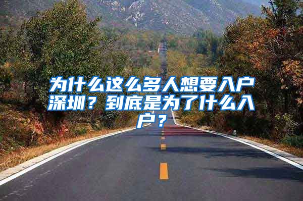 為什么這么多人想要入戶深圳？到底是為了什么入戶？