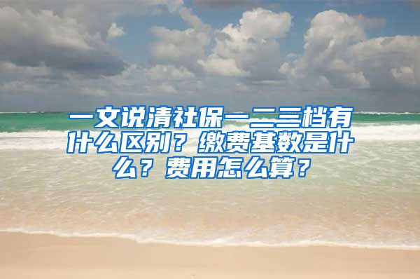 一文說清社保一二三檔有什么區(qū)別？繳費基數(shù)是什么？費用怎么算？