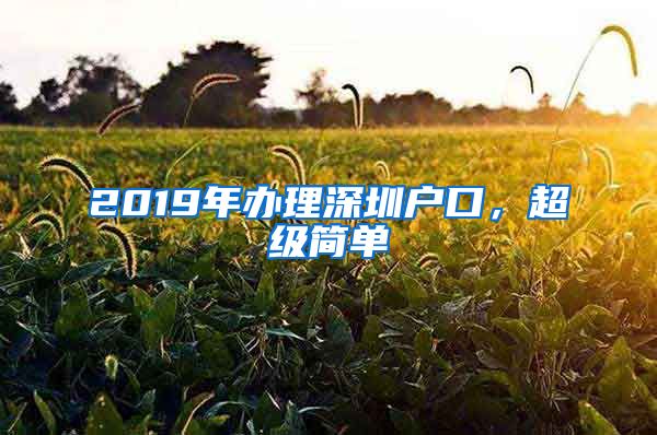 2019年辦理深圳戶口，超級(jí)簡(jiǎn)單