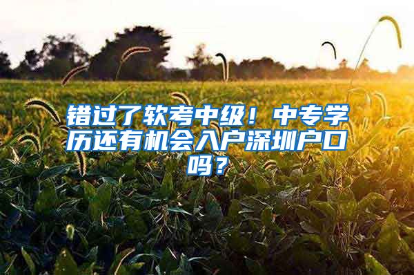 錯過了軟考中級！中專學(xué)歷還有機會入戶深圳戶口嗎？