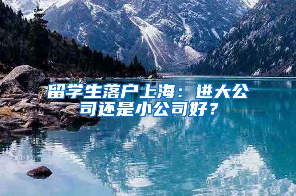 留學(xué)生落戶上海：進(jìn)大公司還是小公司好？