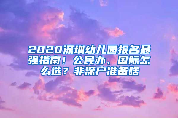 2020深圳幼兒園報(bào)名最強(qiáng)指南！公民辦、國(guó)際怎么選？非深戶準(zhǔn)備啥