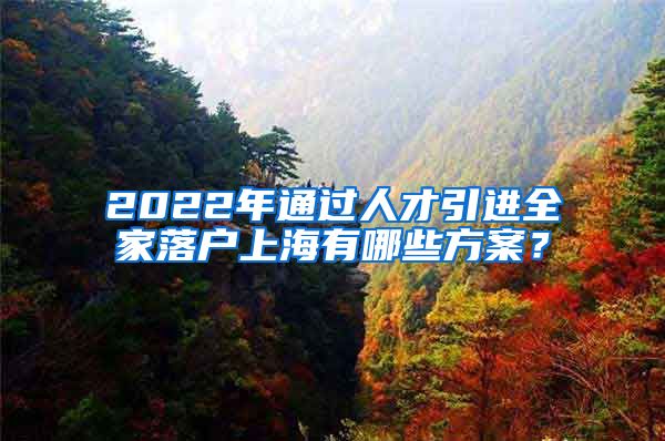 2022年通過人才引進(jìn)全家落戶上海有哪些方案？