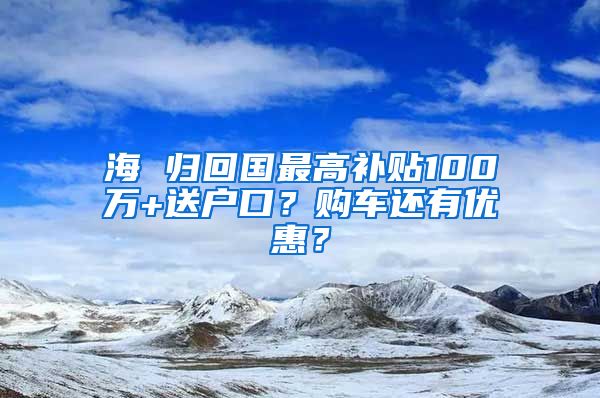 海 歸回國(guó)最高補(bǔ)貼100萬+送戶口？購車還有優(yōu)惠？