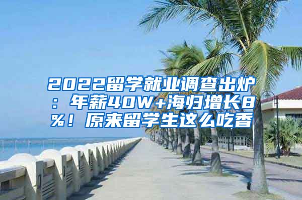 2022留學(xué)就業(yè)調(diào)查出爐：年薪40W+海歸增長(zhǎng)8%！原來留學(xué)生這么吃香