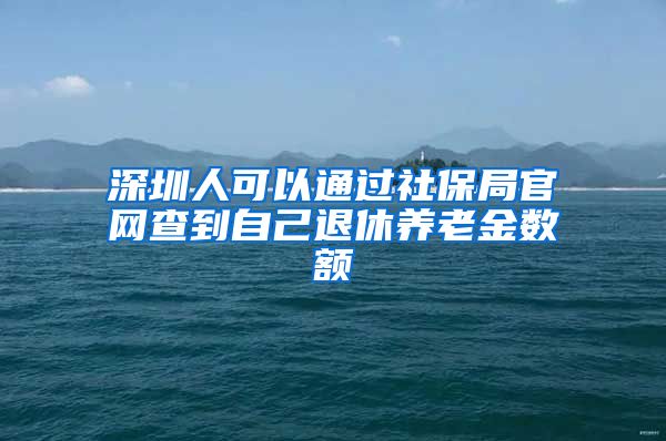 深圳人可以通過社保局官網(wǎng)查到自己退休養(yǎng)老金數(shù)額