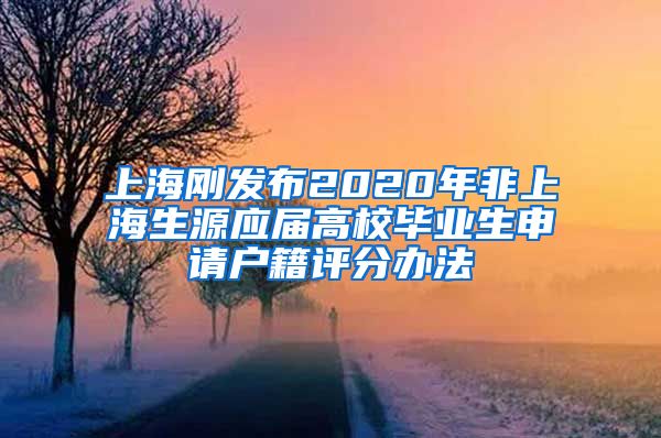 上海剛發(fā)布2020年非上海生源應(yīng)屆高校畢業(yè)生申請(qǐng)戶籍評(píng)分辦法