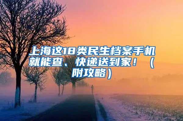 上海這18類民生檔案手機就能查、快遞送到家！（附攻略）