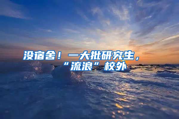 沒宿舍！一大批研究生，“流浪”校外