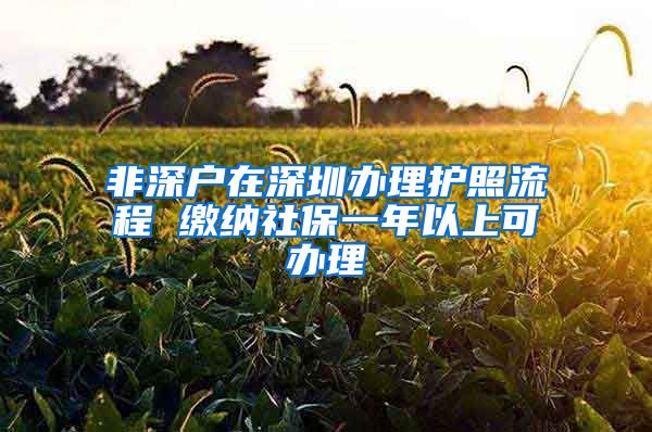 非深戶在深圳辦理護(hù)照流程 繳納社保一年以上可辦理