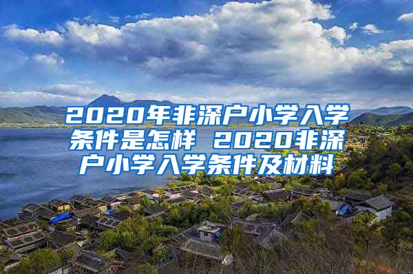 2020年非深戶小學(xué)入學(xué)條件是怎樣 2020非深戶小學(xué)入學(xué)條件及材料