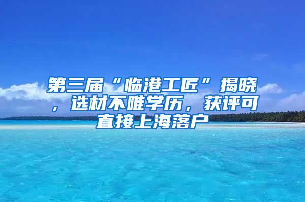 第三屆“臨港工匠”揭曉，選材不唯學歷，獲評可直接上海落戶