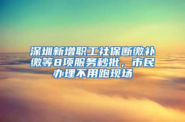 深圳新增職工社保斷繳補(bǔ)繳等8項(xiàng)服務(wù)秒批，市民辦理不用跑現(xiàn)場