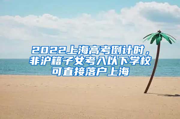 2022上海高考倒計時，非滬籍子女考入以下學?？芍苯勇鋺羯虾?/></p>
			 <p style=