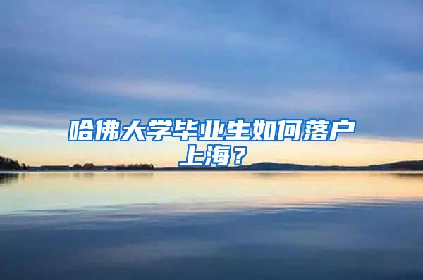 哈佛大學畢業(yè)生如何落戶上海？