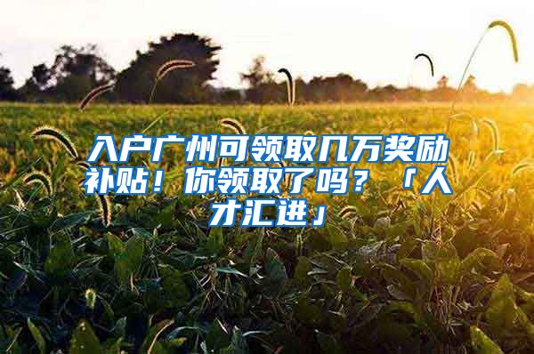 入戶廣州可領(lǐng)取幾萬(wàn)獎(jiǎng)勵(lì)補(bǔ)貼！你領(lǐng)取了嗎？「人才匯進(jìn)」