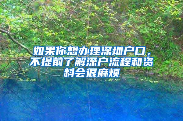 如果你想辦理深圳戶口，不提前了解深戶流程和資料會(huì)很麻煩