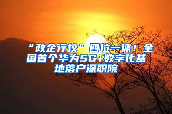 “政企行校”四位一體！全國(guó)首個(gè)華為5G+數(shù)字化基地落戶深職院