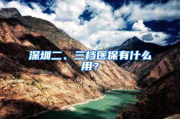 深圳二、三檔醫(yī)保有什么用？