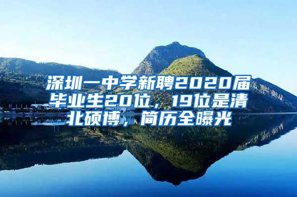 深圳一中學(xué)新聘2020屆畢業(yè)生20位，19位是清北碩博，簡歷全曝光