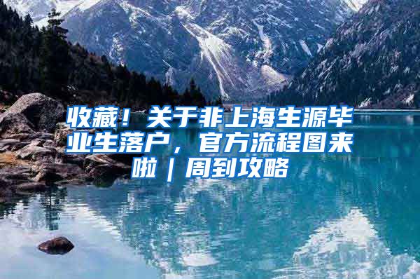 收藏！關(guān)于非上海生源畢業(yè)生落戶，官方流程圖來啦｜周到攻略