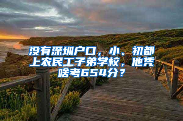 沒有深圳戶口，小、初都上農(nóng)民工子弟學(xué)校，他憑啥考654分？