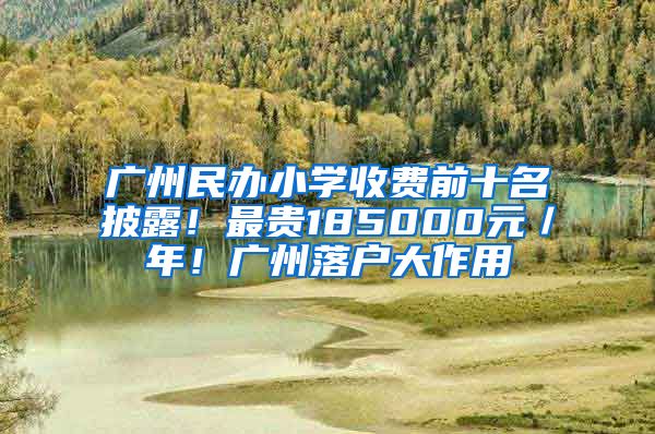 廣州民辦小學(xué)收費(fèi)前十名披露！最貴185000元／年！廣州落戶大作用