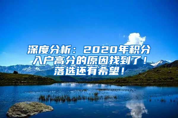 深度分析：2020年積分入戶高分的原因找到了！落選還有希望！