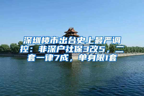 深圳樓市出臺(tái)史上最嚴(yán)調(diào)控：非深戶社保3改5，二套一律7成，單身限1套