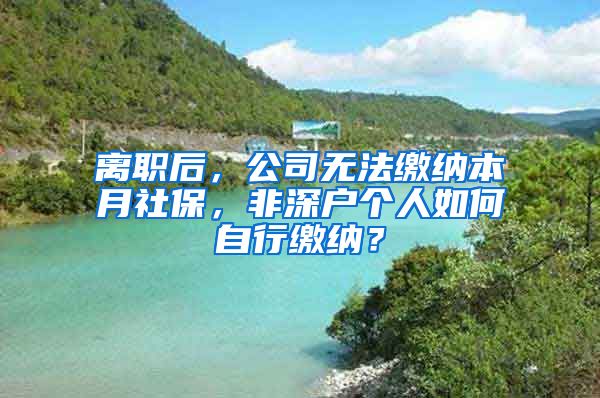 離職后，公司無法繳納本月社保，非深戶個人如何自行繳納？