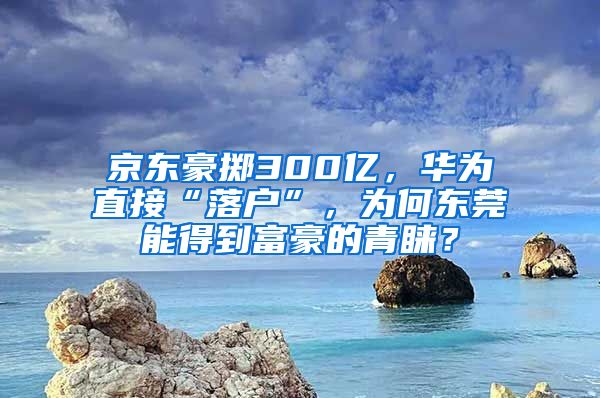 京東豪擲300億，華為直接“落戶”，為何東莞能得到富豪的青睞？