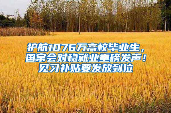 護航1076萬高校畢業(yè)生，國常會對穩(wěn)就業(yè)重磅發(fā)聲！見習補貼要發(fā)放到位