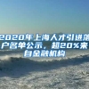 2020年上海人才引進落戶名單公示，超20%來自金融機構(gòu)