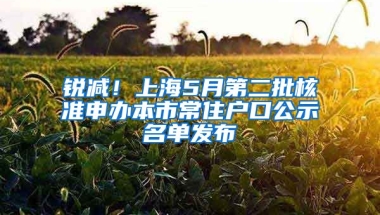 銳減！上海5月第二批核準(zhǔn)申辦本市常住戶口公示名單發(fā)布