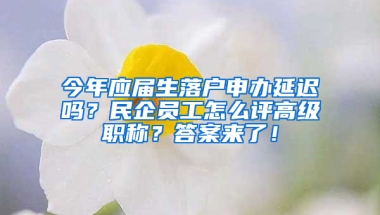 今年應(yīng)屆生落戶申辦延遲嗎？民企員工怎么評高級職稱？答案來了！