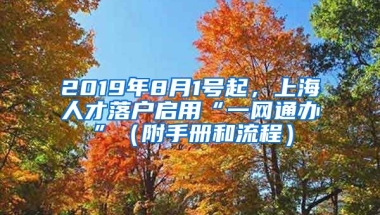 2019年8月1號起，上海人才落戶啟用“一網(wǎng)通辦”（附手冊和流程）