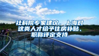 社科院專家建議，上海對(duì)這類人才給予住房補(bǔ)貼、職稱評(píng)定支持