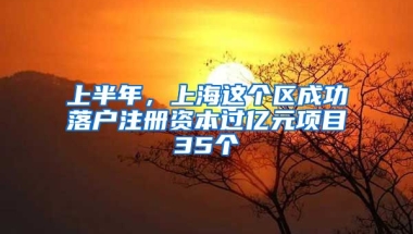 上半年，上海這個區(qū)成功落戶注冊資本過億元項目35個