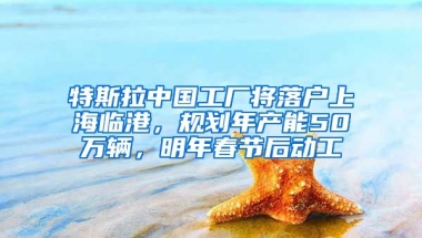 特斯拉中國工廠將落戶上海臨港，規(guī)劃年產(chǎn)能50萬輛，明年春節(jié)后動工