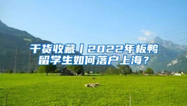 干貨收藏丨2022年板鴨留學(xué)生如何落戶(hù)上海？