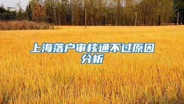 上海落戶審核通不過原因分析