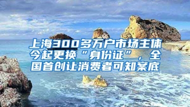 上海300多萬戶市場主體今起更換“身份證”，全國首創(chuàng)讓消費者可知案底