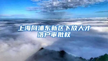 上海向浦東新區(qū)下放人才落戶審批權(quán)