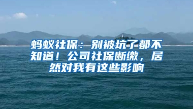 螞蟻社保：別被坑了都不知道！公司社保斷繳，居然對我有這些影響