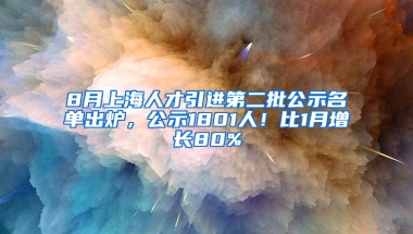 8月上海人才引進第二批公示名單出爐，公示1801人！比1月增長80%