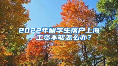 2022年留學生落戶上海，工資不夠怎么辦？