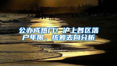 公辦成熱門(mén)！滬上各區(qū)落戶(hù)年限、統(tǒng)籌去向分析