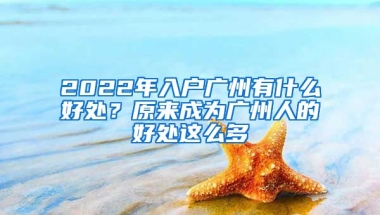 2022年入戶廣州有什么好處？原來成為廣州人的好處這么多